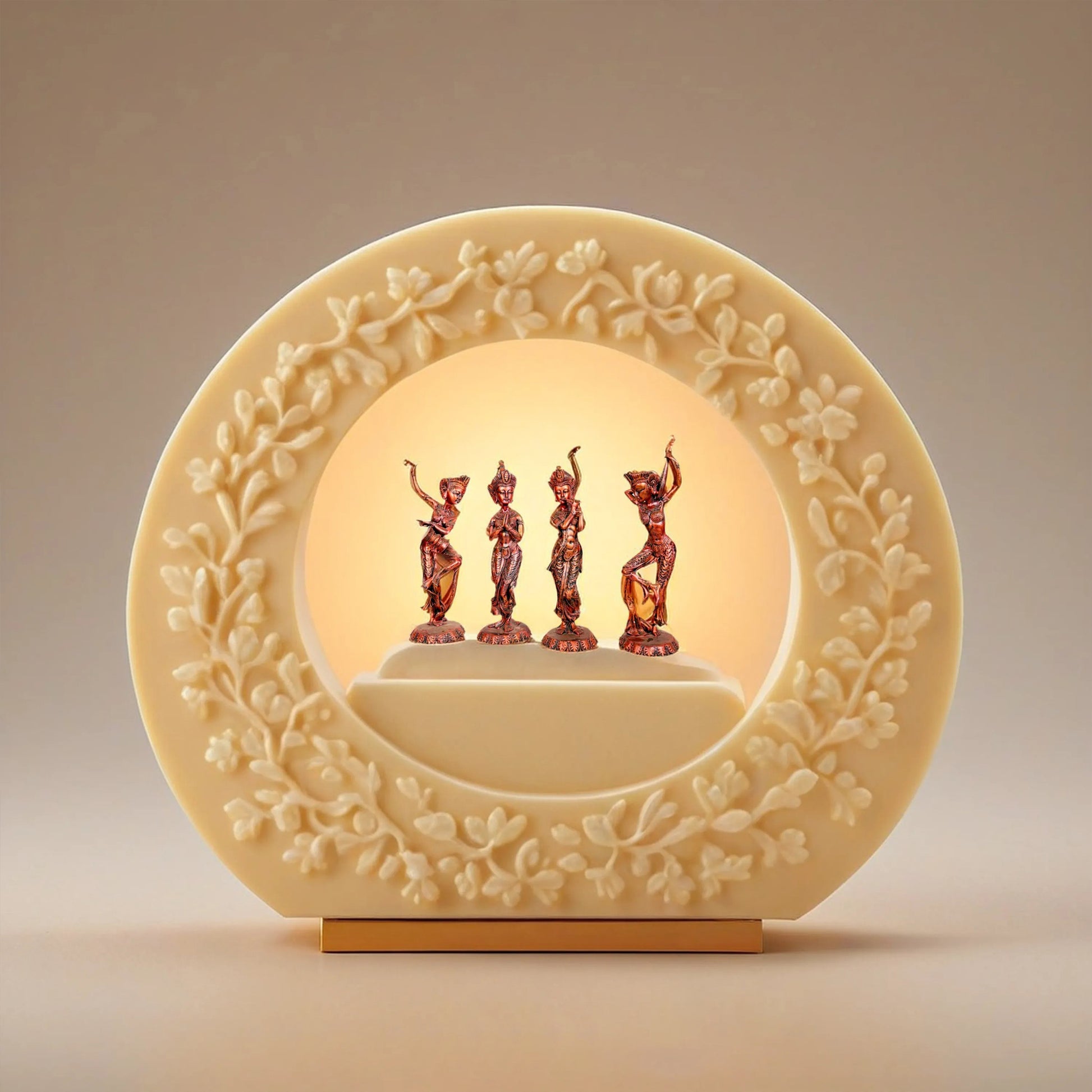 Set of 4 Tribal Dancers – Bronze Finish Figurines