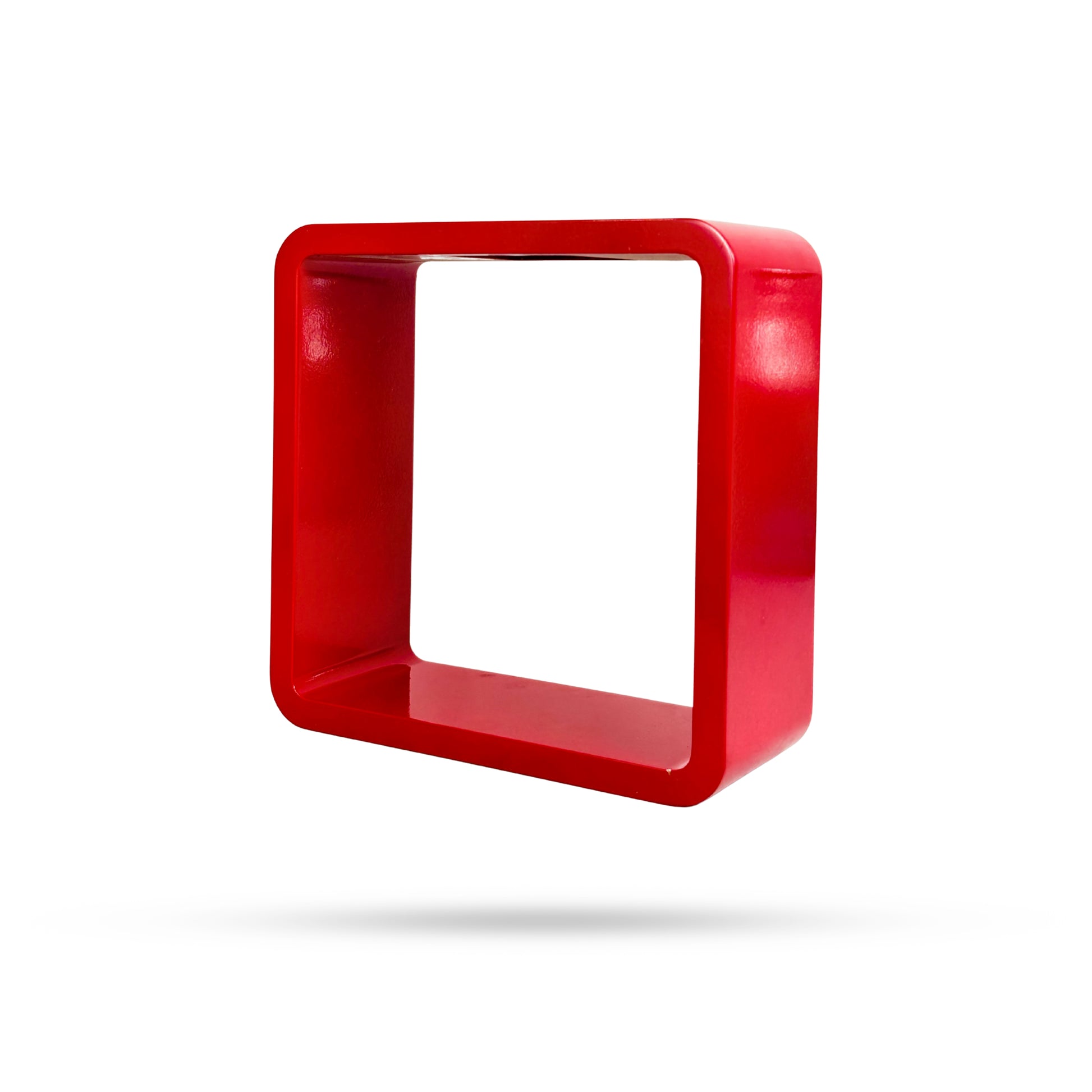 Modern Red Square Wall Shelf – Minimal Display Unit
