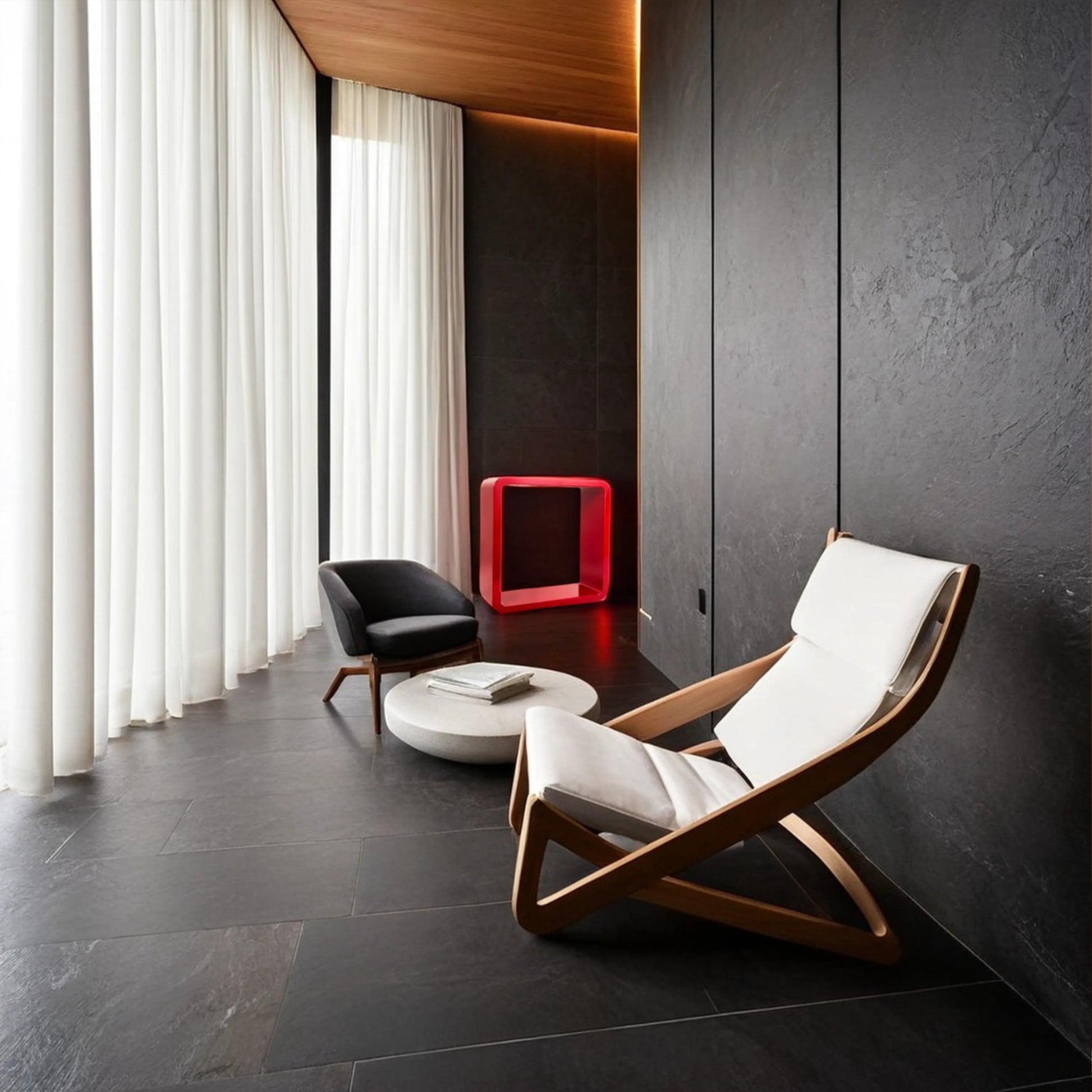 Modern Red Square Wall Shelf – Minimal Display Unit