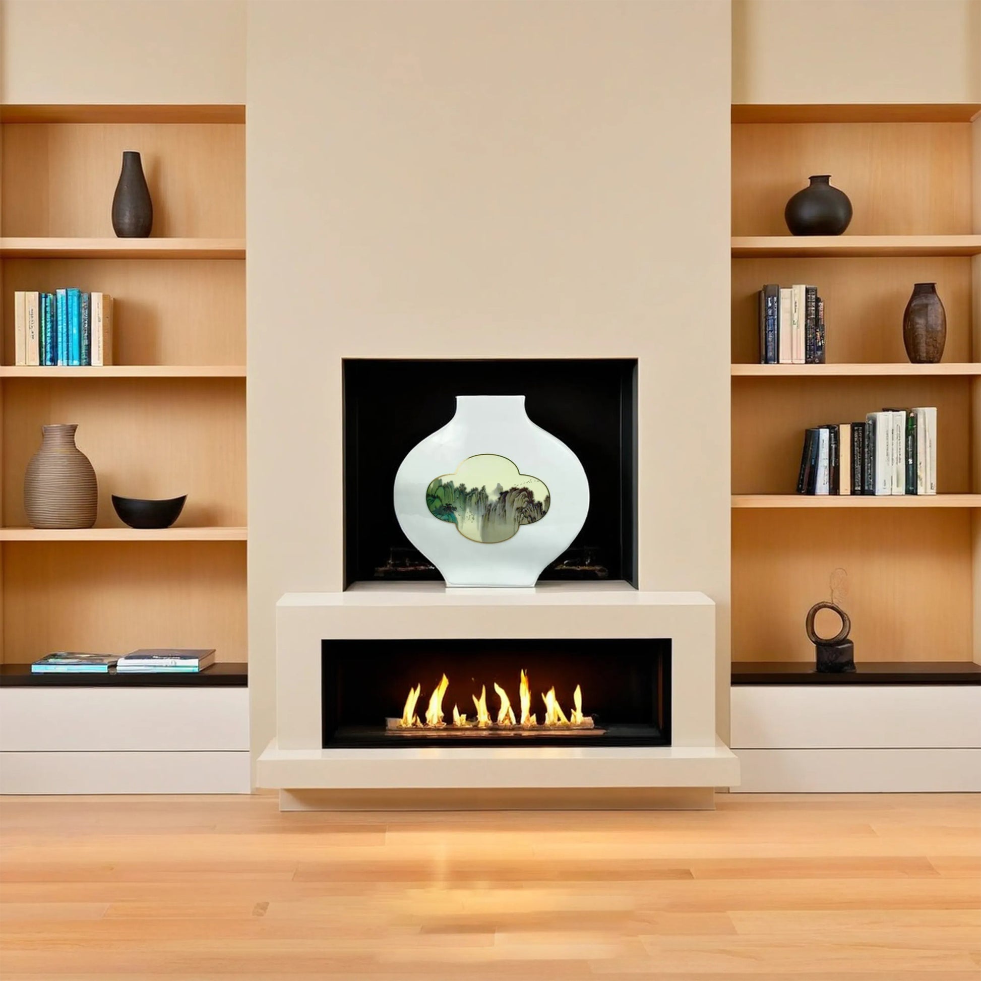 Landscape View Ceramic Vase – Oval Nature Edition