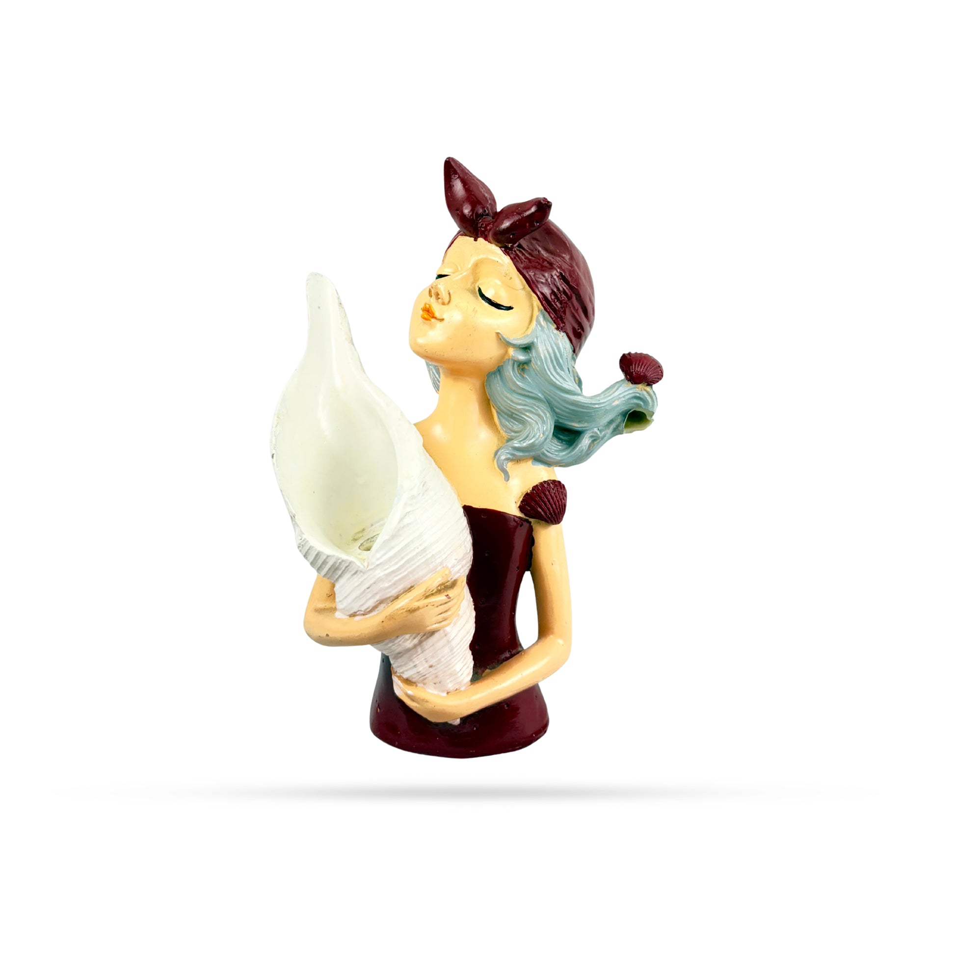 Seaside Girl Figurine with Shell – Ocean Breeze Decor
