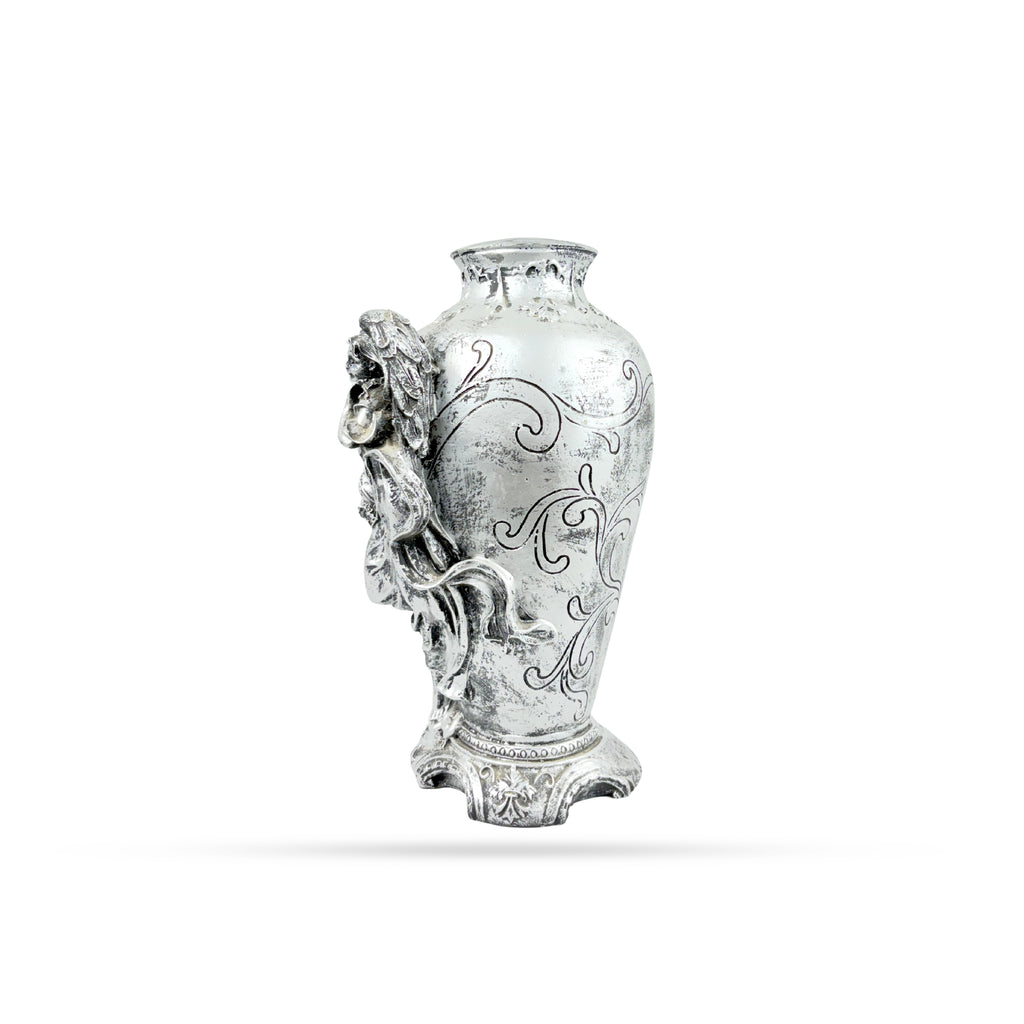 Vintage Silver Angel Embossed Vase