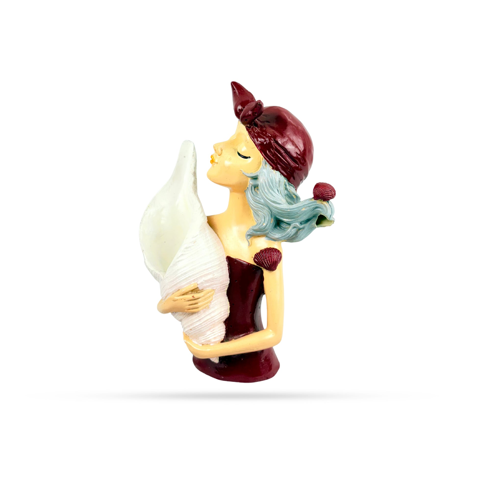 Seaside Girl Figurine with Shell – Ocean Breeze Decor