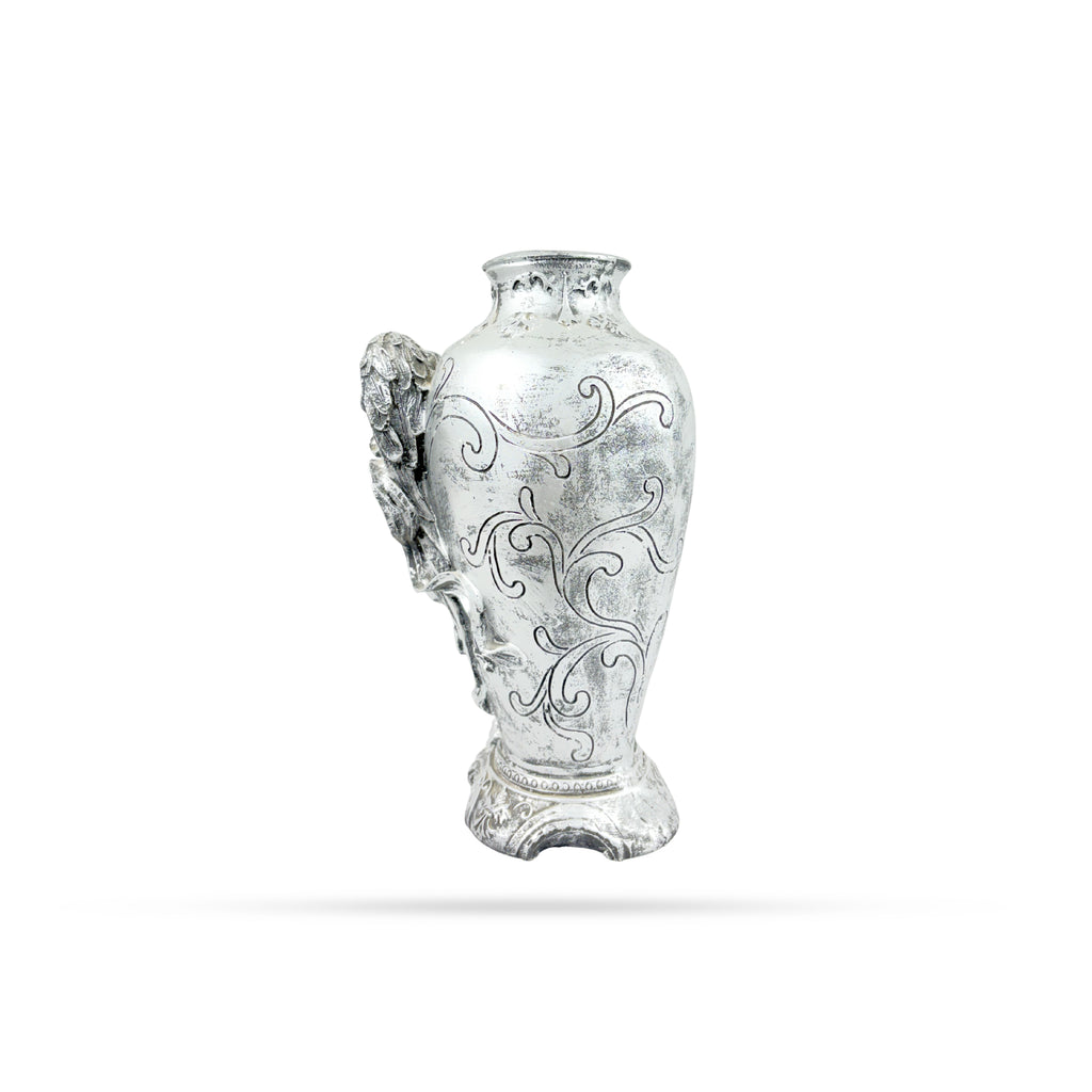 Vintage Silver Angel Embossed Vase