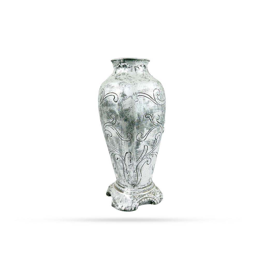 Vintage Silver Angel Embossed Vase