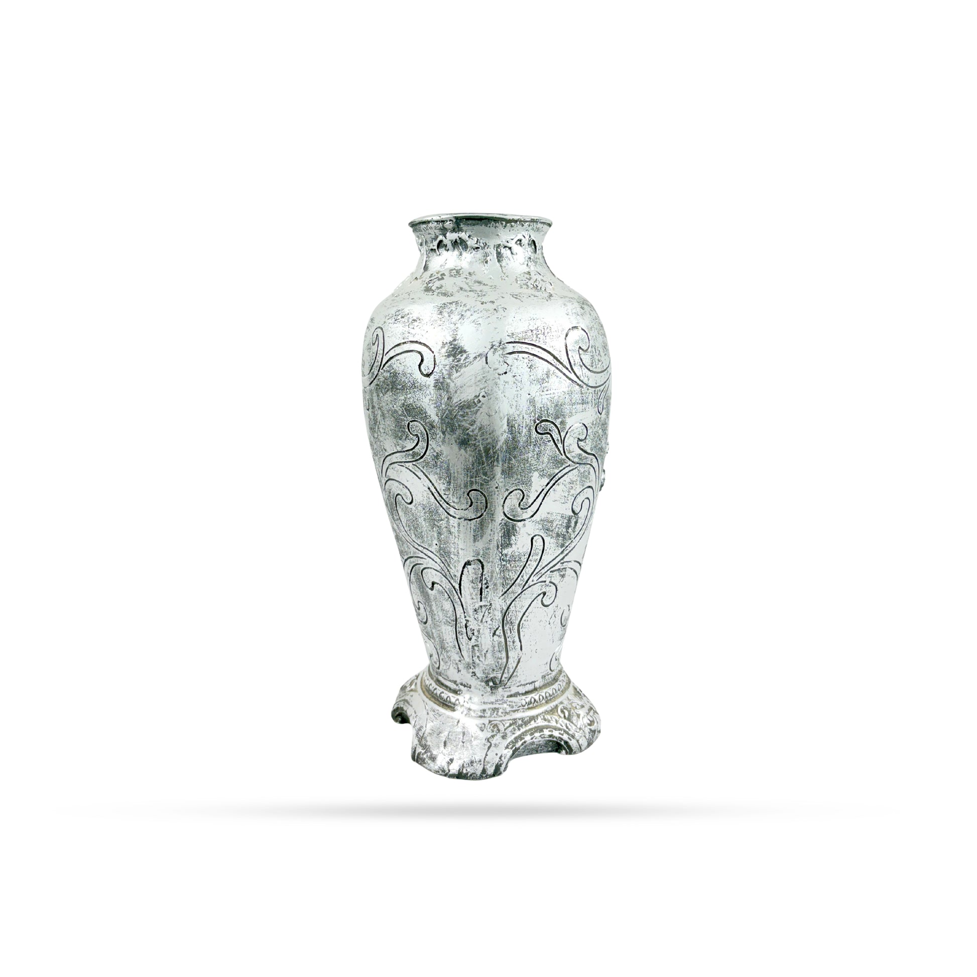 Vintage Silver Angel Embossed Vase