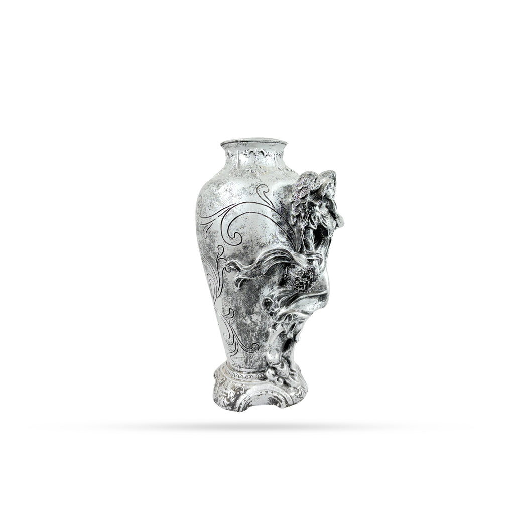 Vintage Silver Angel Embossed Vase