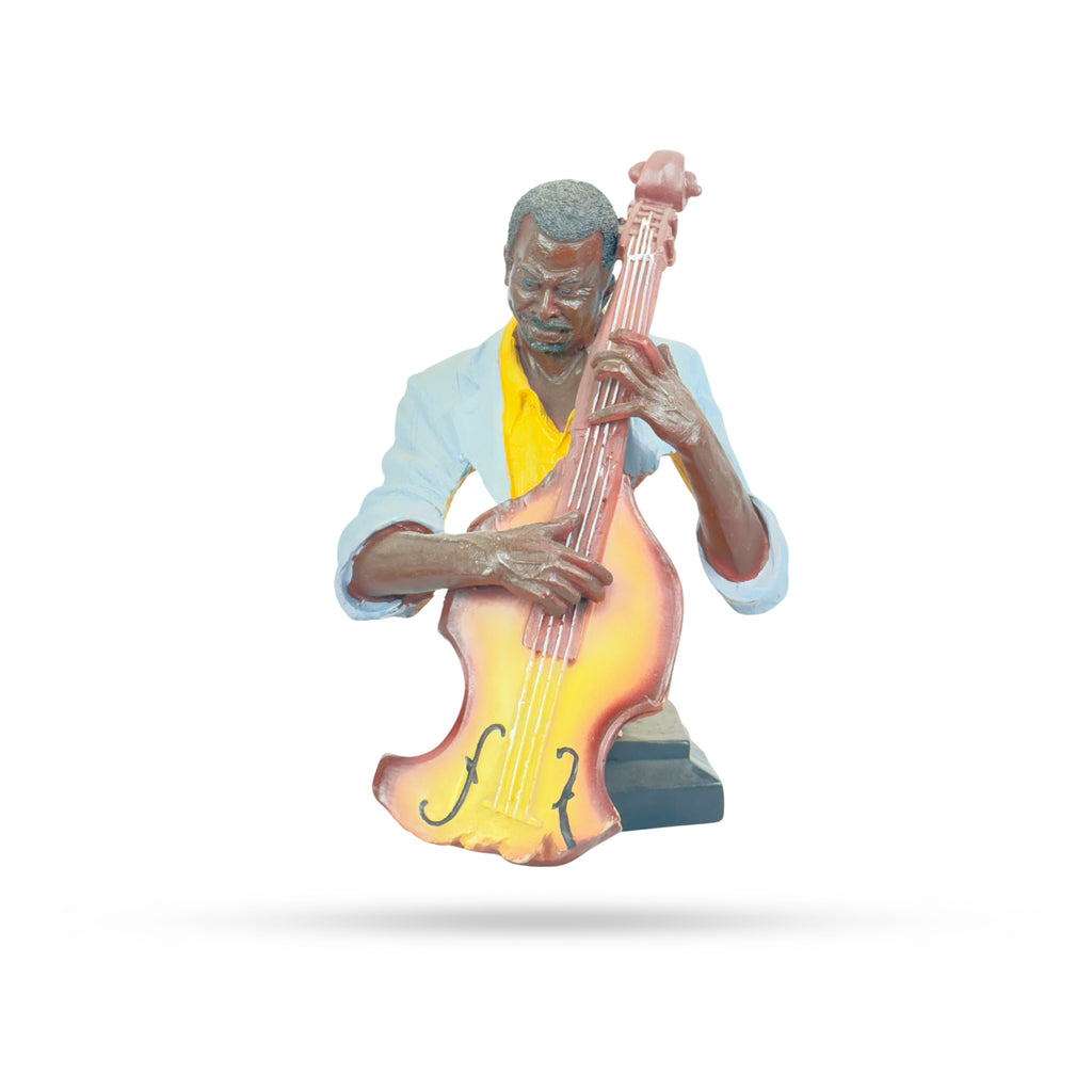Jazz Bass Player Figurine – Musical Decor Accent