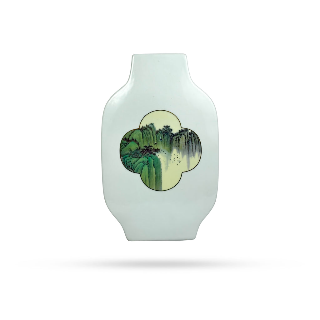 Oriental Scenic Ceramic Vase – Nature Motif Art