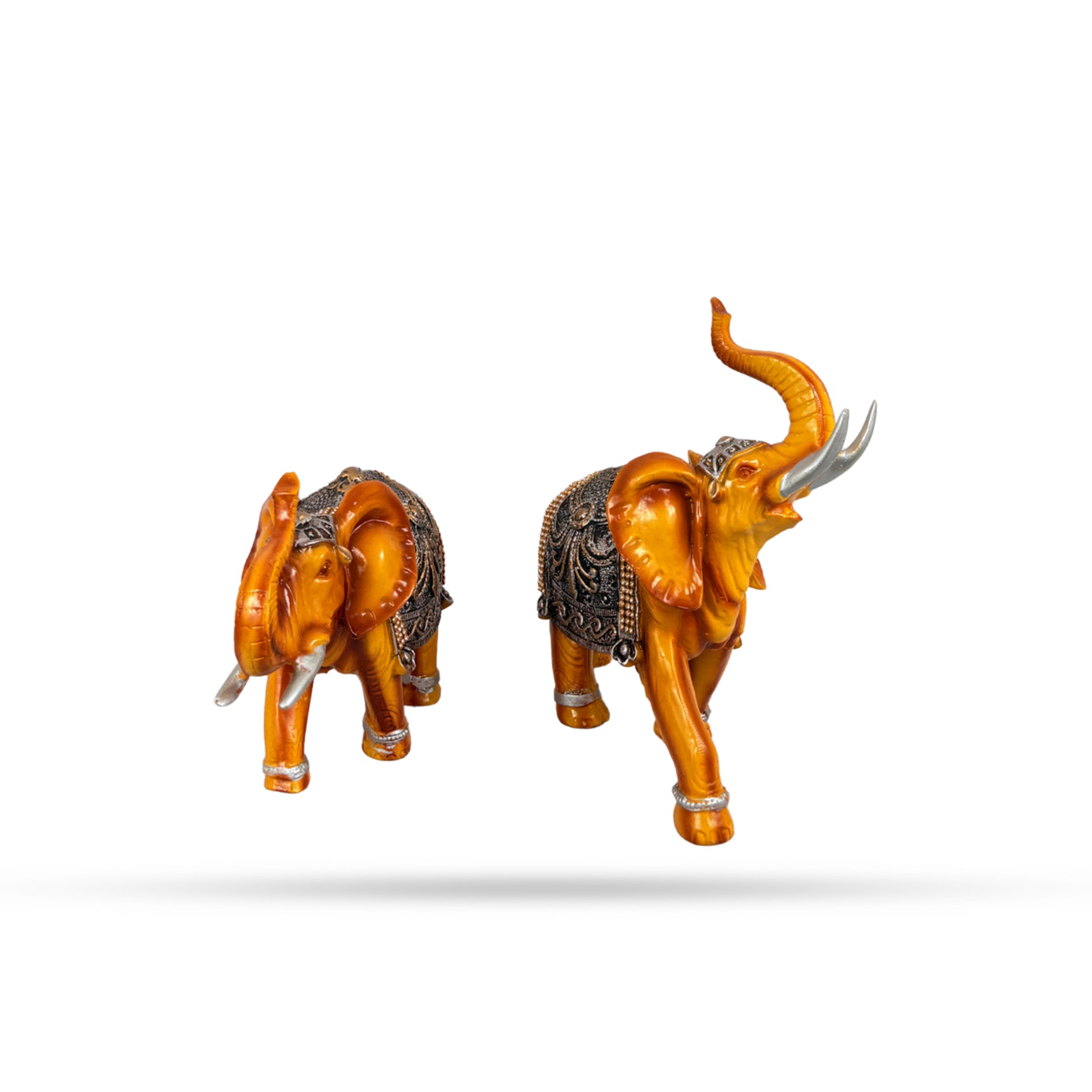 Elephant Pair with Trunk Up – Prosperity Figurines Set