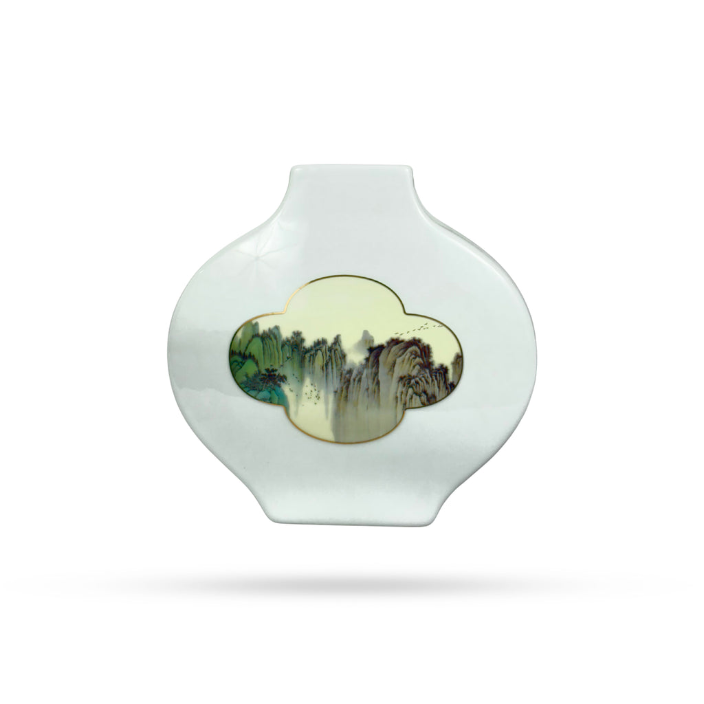 Landscape View Ceramic Vase – Oval Nature Edition