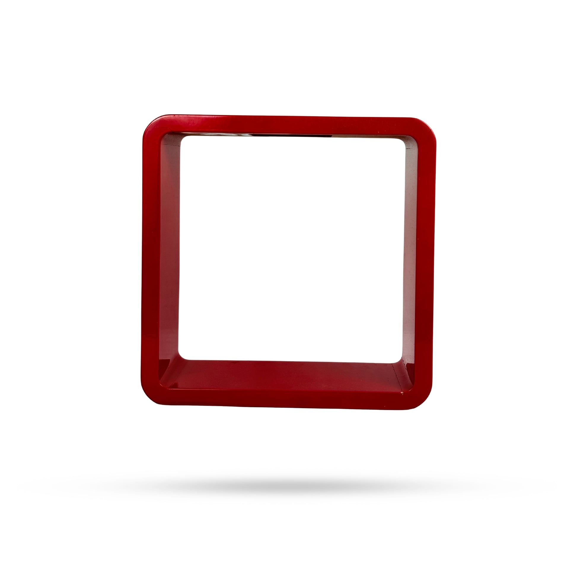Modern Red Square Wall Shelf – Minimal Display Unit