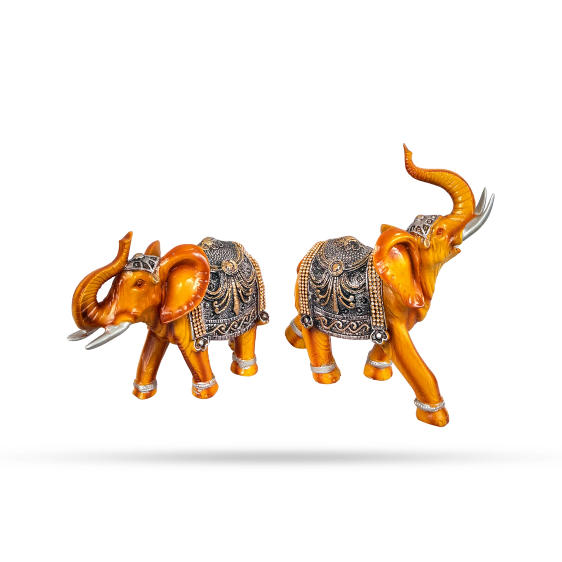 Elephant Pair with Trunk Up – Prosperity Figurines Set