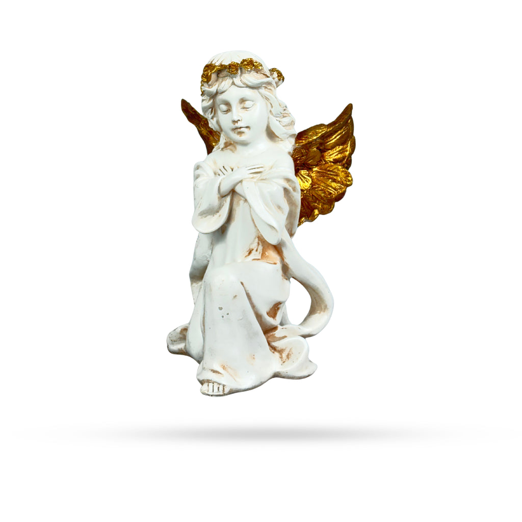 Praying Angel Figurine with Golden Wings