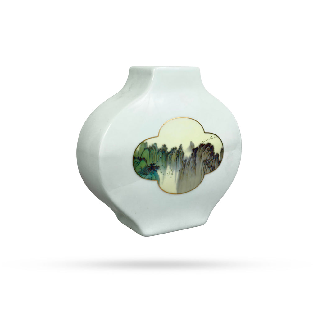 Landscape View Ceramic Vase – Oval Nature Edition
