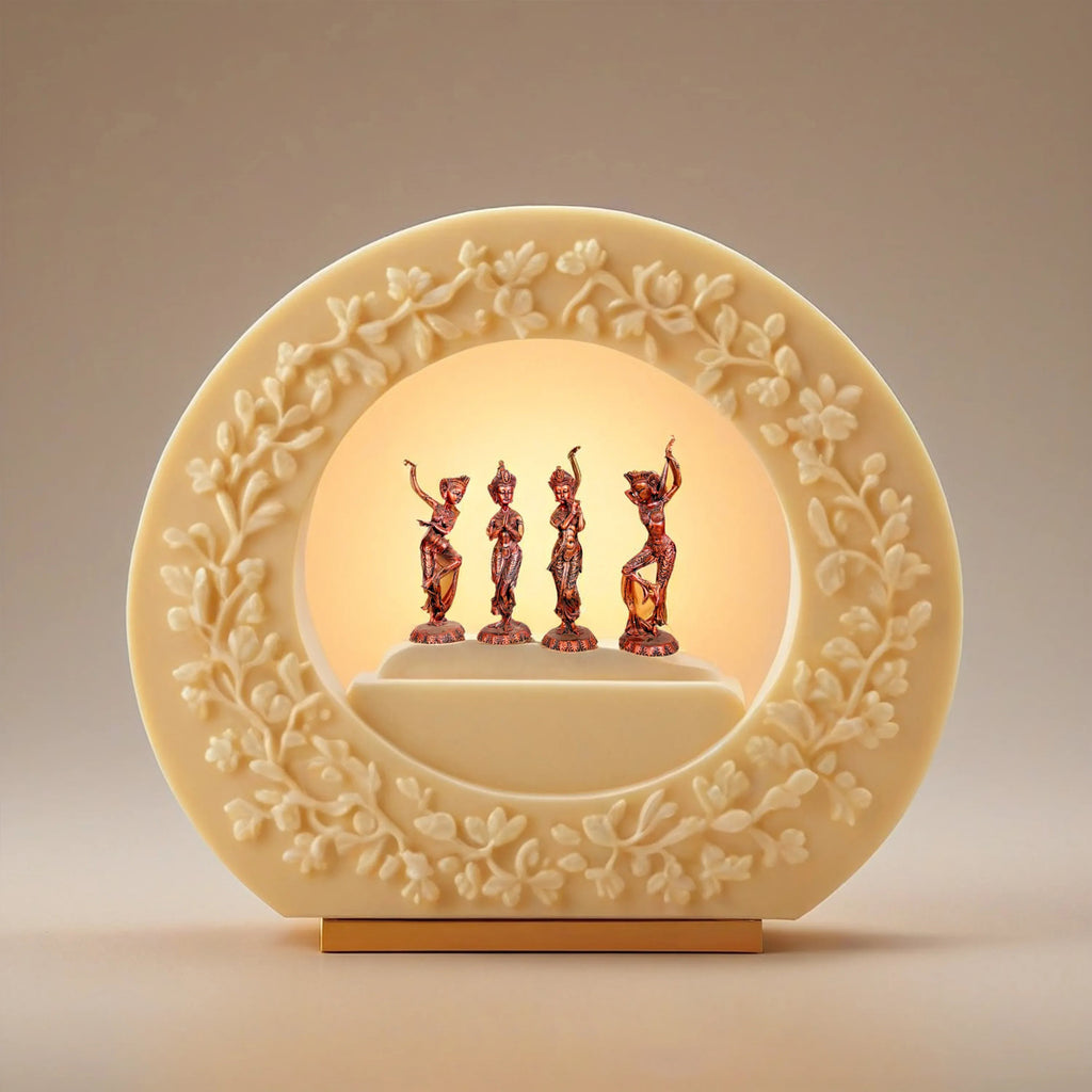 Set of 4 Tribal Dancers – Bronze Finish Figurines