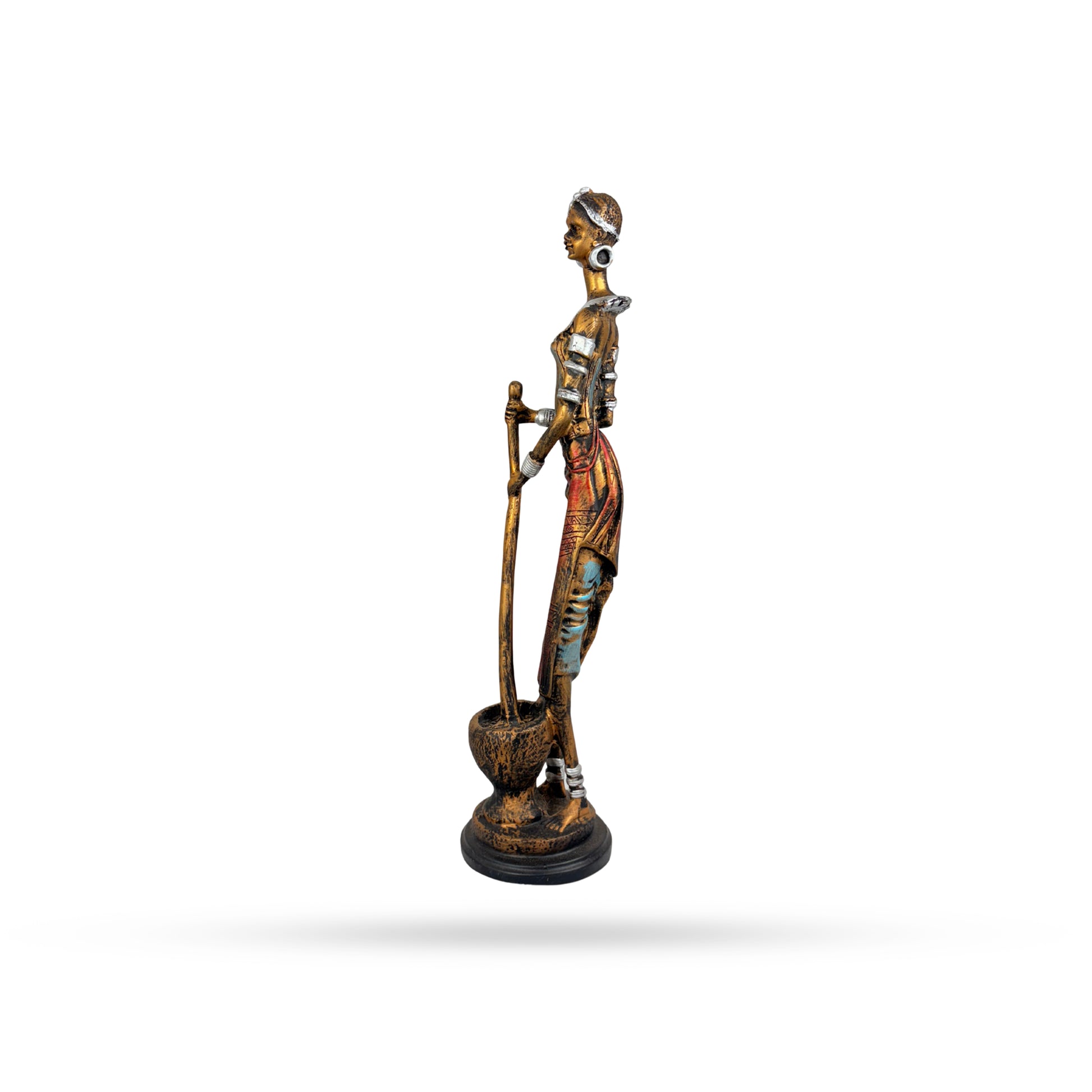 Tribal Woman Holding Pot – Ethnic Folk Art Figurine