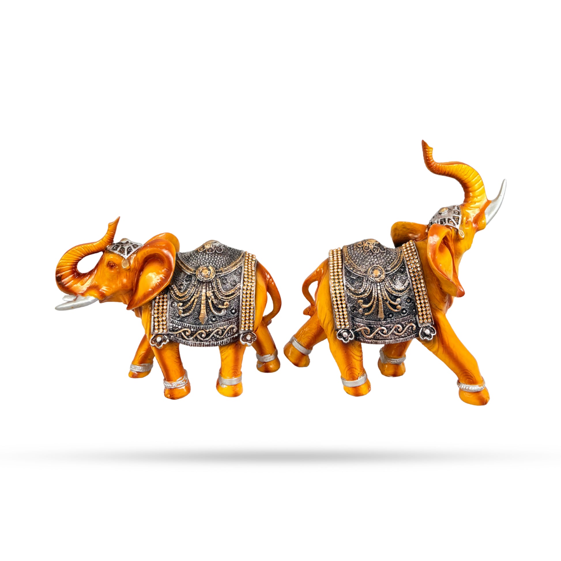 Elephant Pair with Trunk Up – Prosperity Figurines Set