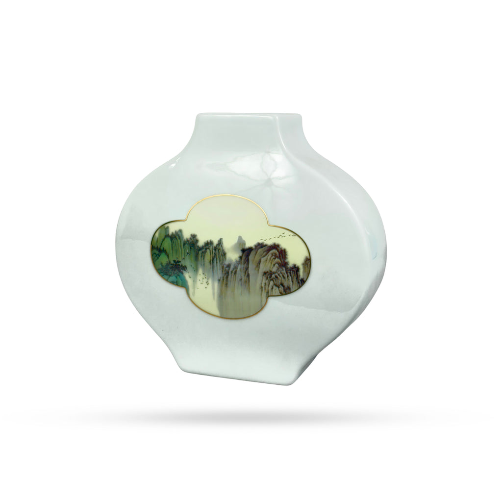 Landscape View Ceramic Vase – Oval Nature Edition