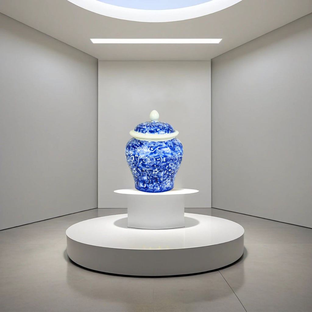 Blue Oriental Ceramic Jar
