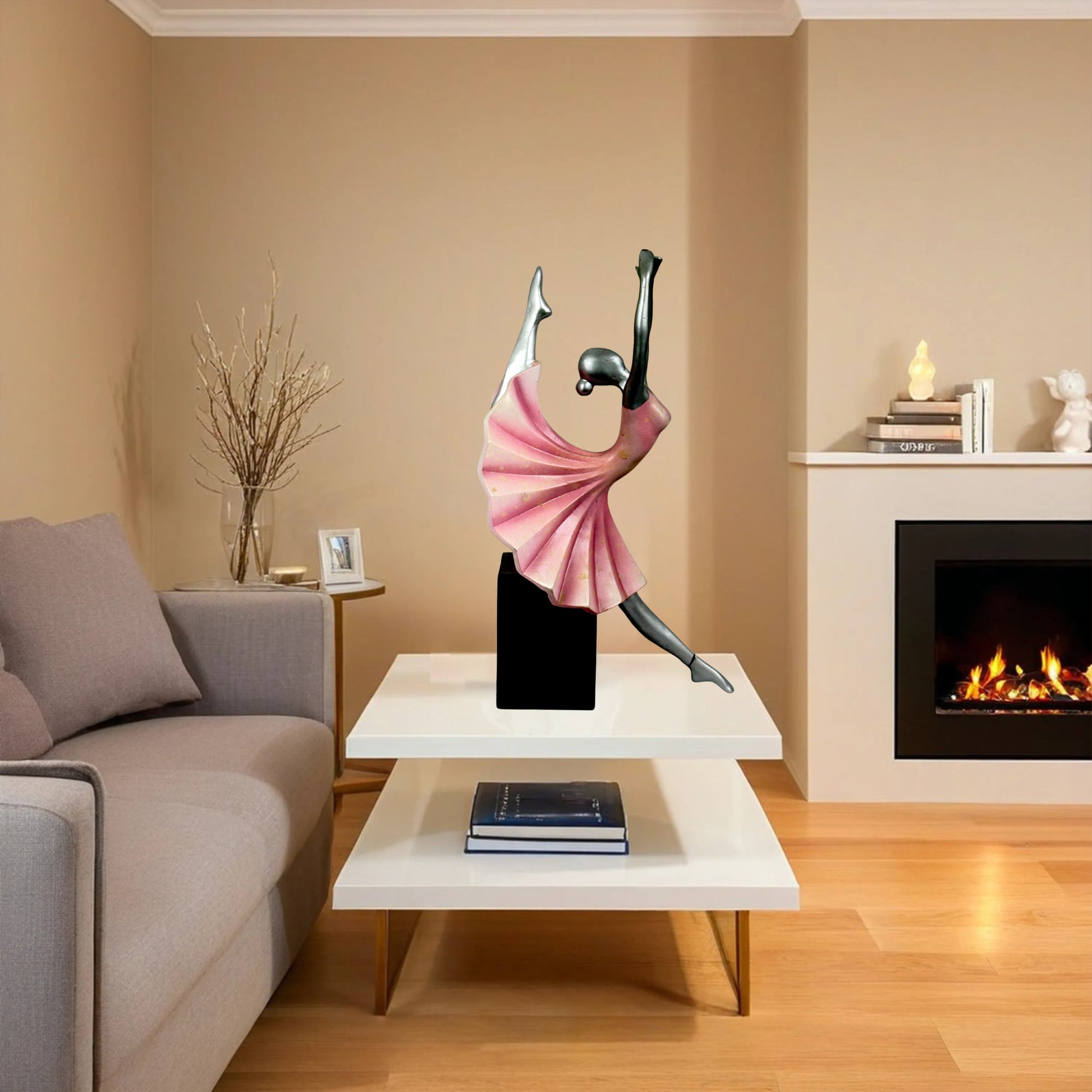 Ballerina in Pink Dress – Graceful Dance Figurine