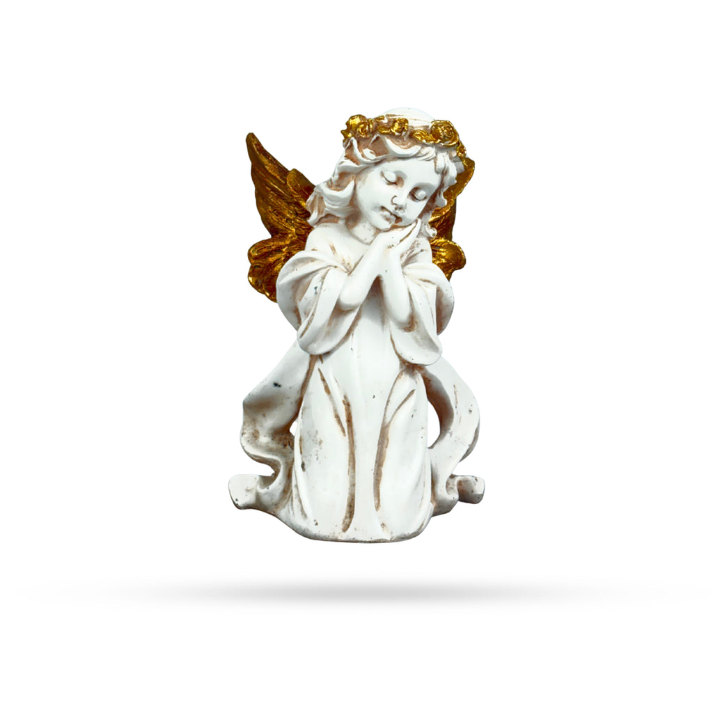 Praying Angel Figurine with Golden Wings