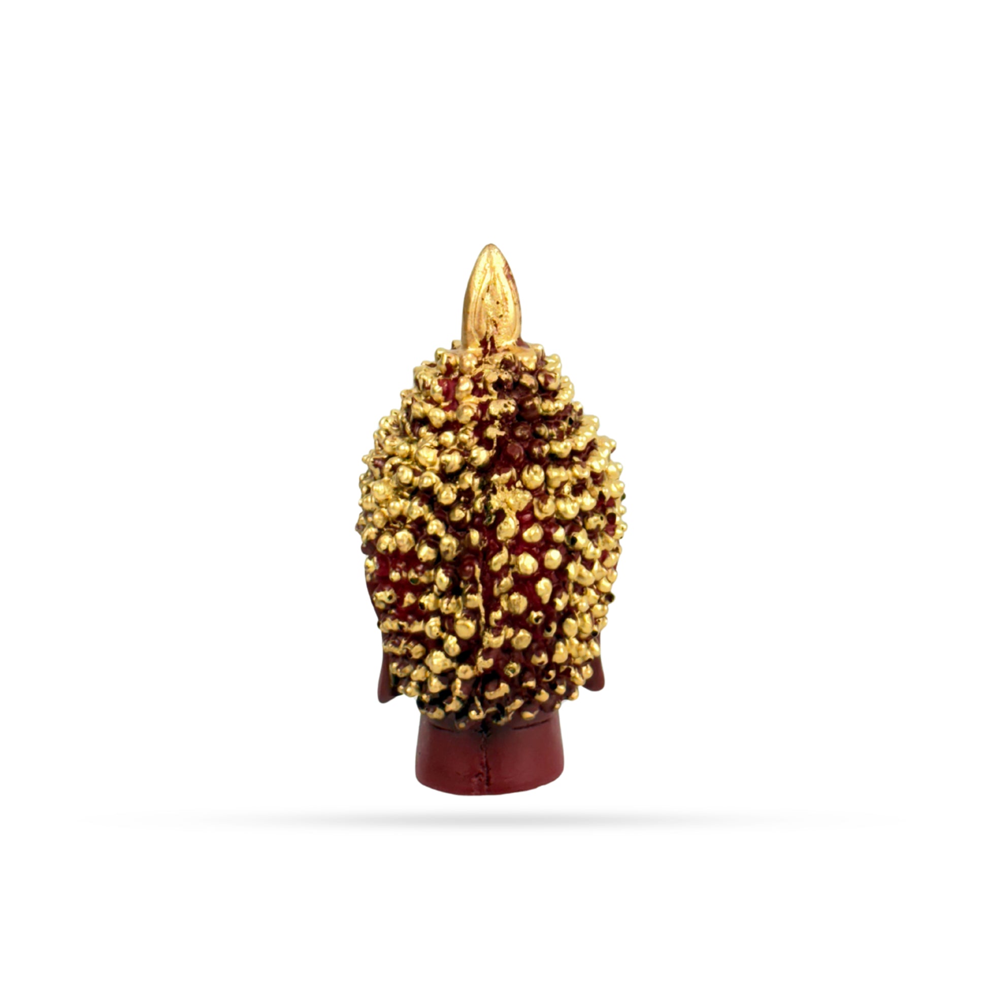 Buddha Head Showpiece – Back View with Gold Curls