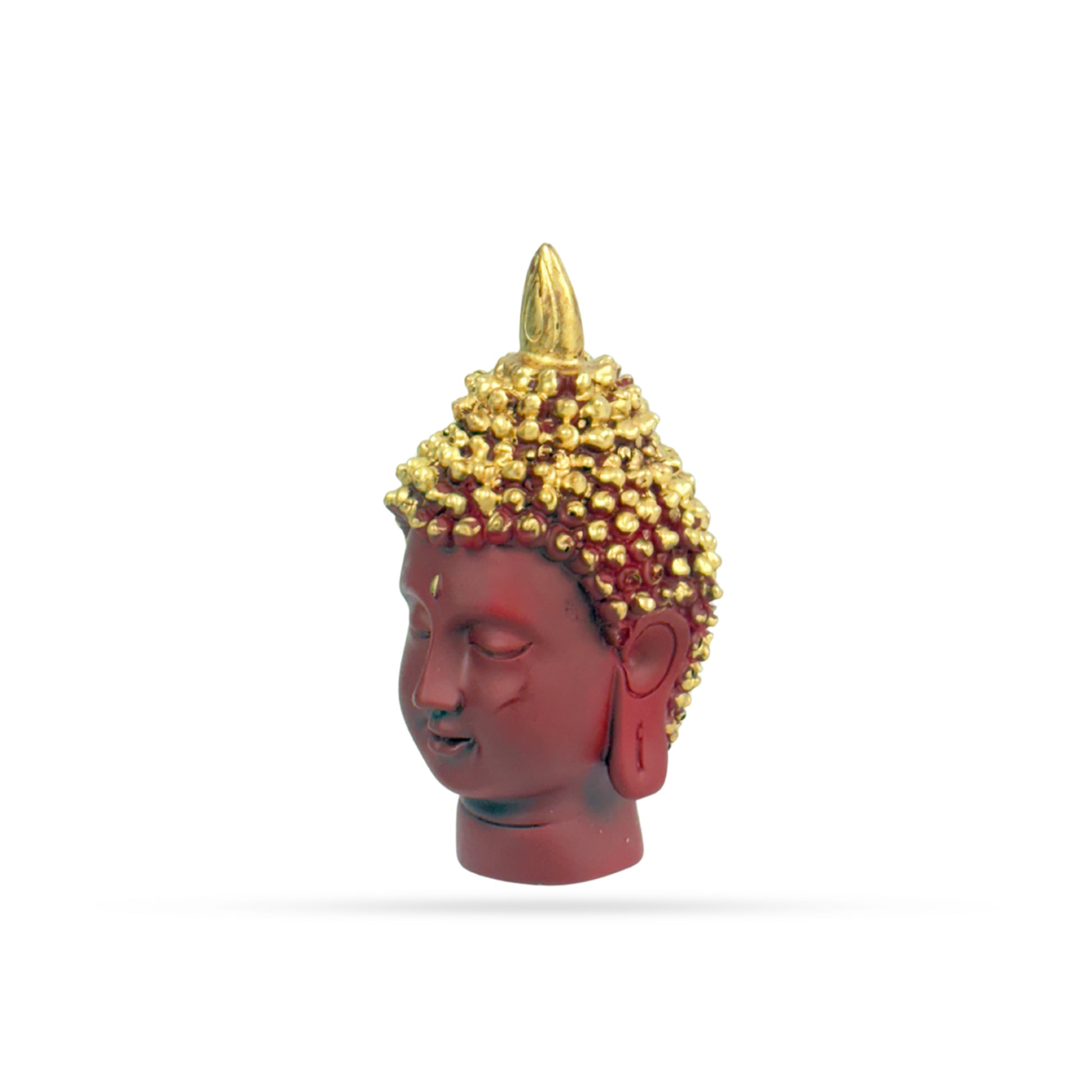 Buddha Head Showpiece – Back View with Gold Curls