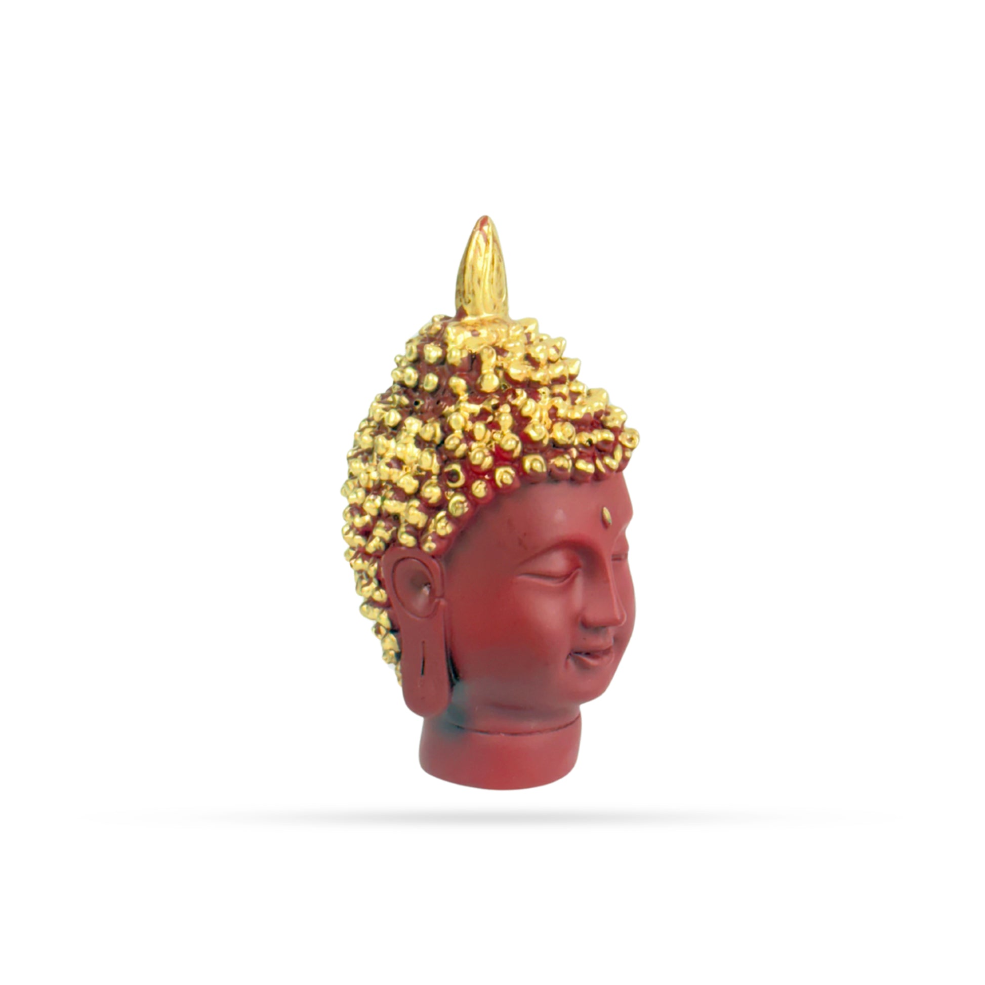 Buddha Head Showpiece – Back View with Gold Curls