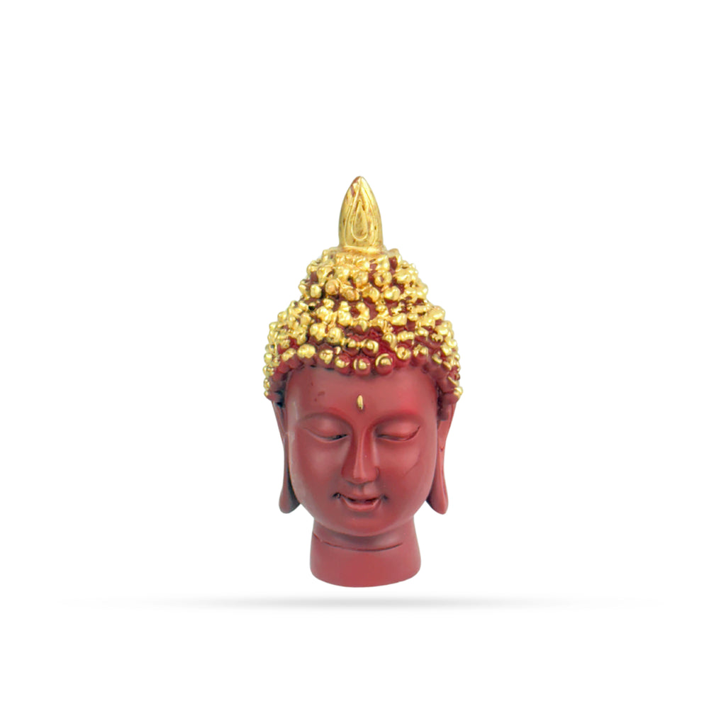 Buddha Head Showpiece – Back View with Gold Curls