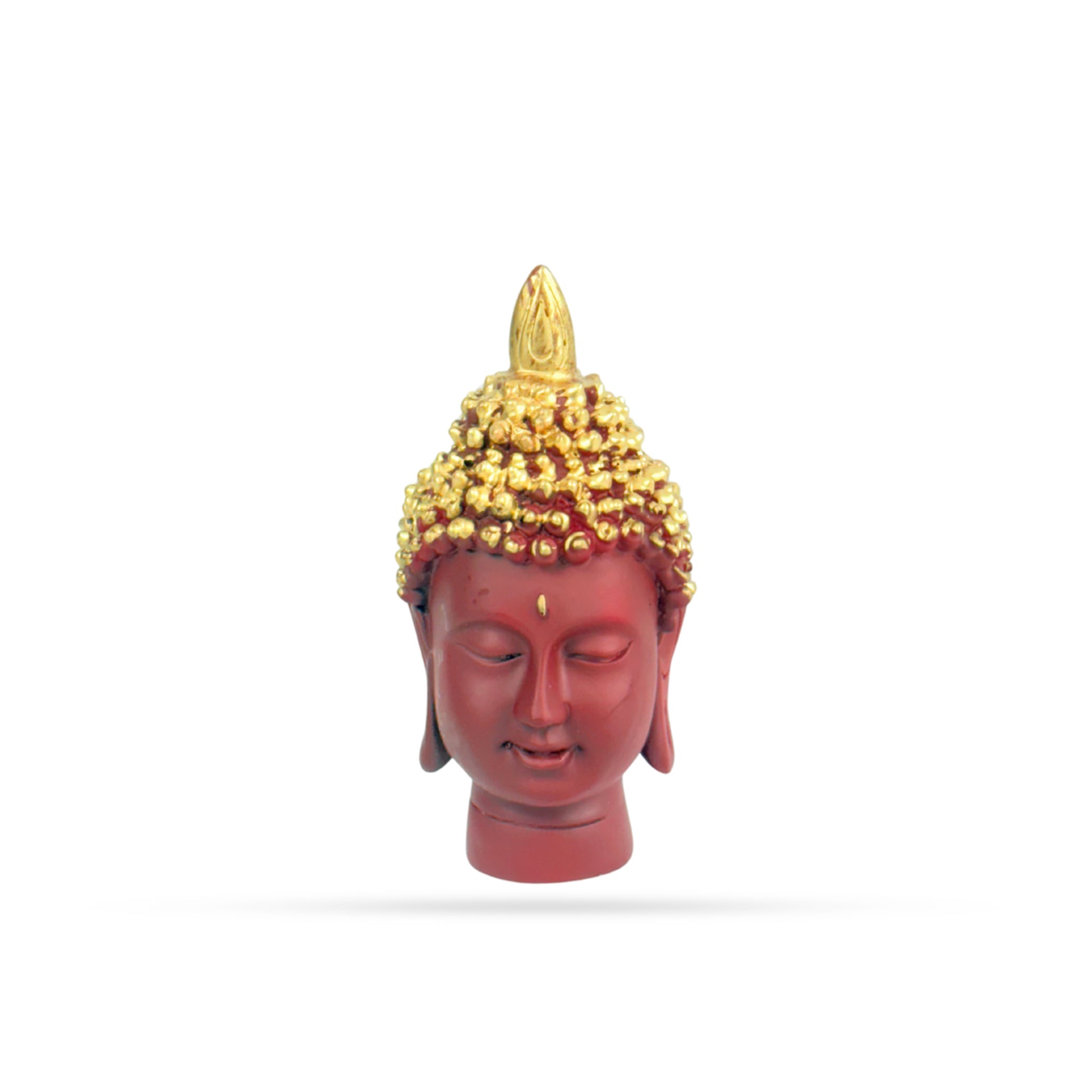Buddha Head Showpiece – Back View with Gold Curls